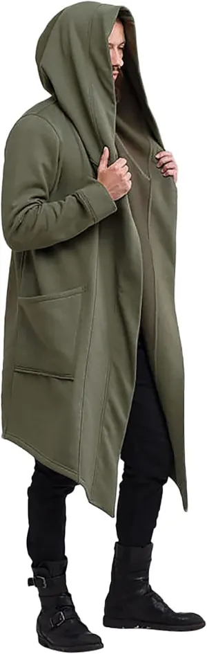 RTRDE Men's Trench & Rain Coats Slim Fit Hoodie Lightweight Coat Casual Long Jacket Cloak Hooded Cape Coats, XL-3XL