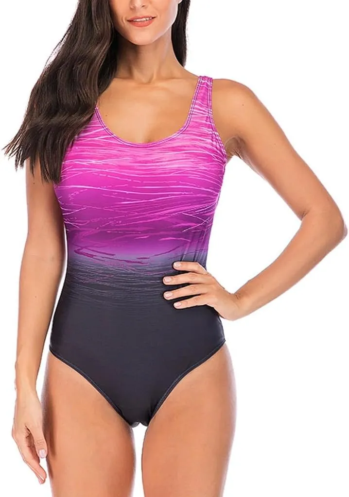 Ruziyoog One Piece Swimsuit for Women 2025 Summer Print Sexy High Cut Bathing Suit Backless Tummy Control Monokini