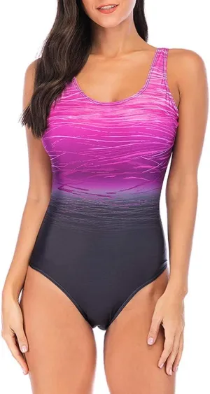 Ruziyoog One Piece Swimsuit for Women 2025 Summer Print Sexy High Cut Bathing Suit Backless Tummy Control Monokini