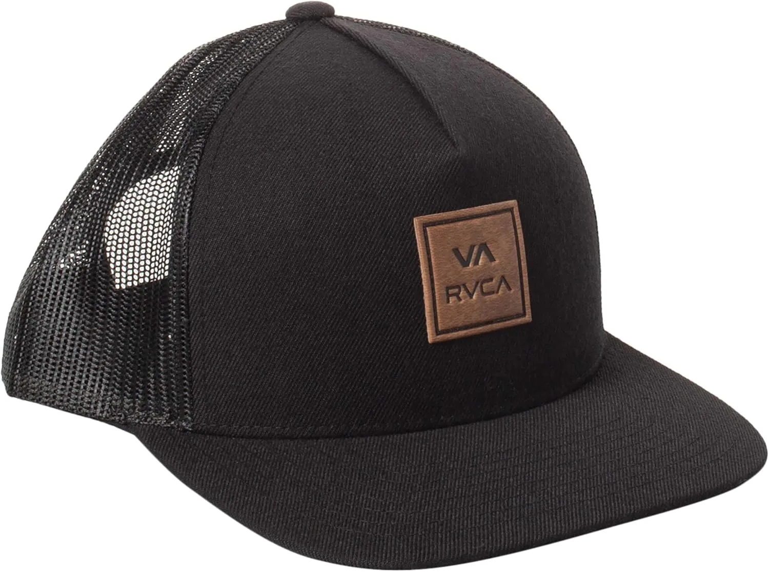 RVCA Men's Curved Brim Trucker Hat, Structured Hat with Curved Bill, Adjustable Snapback Closure
