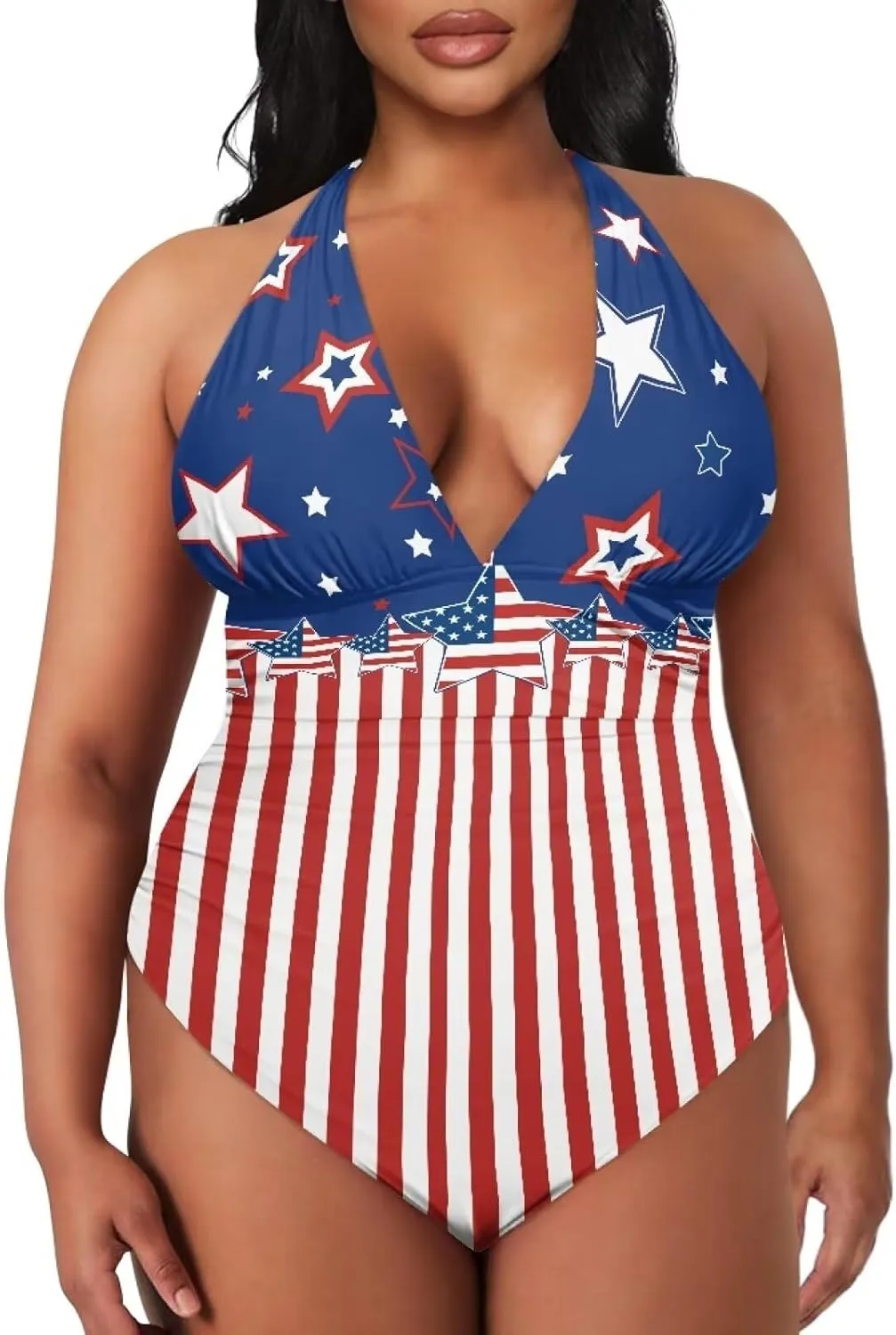 Sexy One Piece Bathing Suit for Women Tummy Control High Cut One Piece Swimsuit Womens Halter V Neck Swim Suit