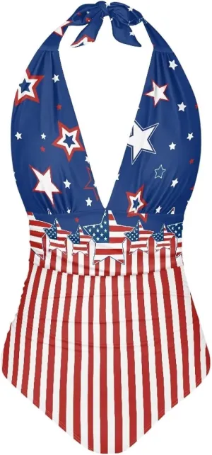 Sexy One Piece Bathing Suit for Women Tummy Control High Cut One Piece Swimsuit Womens Halter V Neck Swim Suit