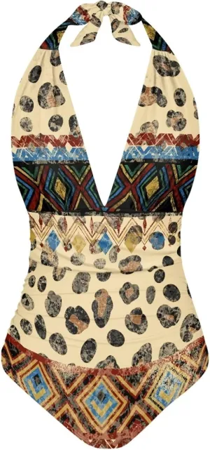 Sexy One Piece Bathing Suit for Women Tummy Control High Cut One Piece Swimsuit Womens Halter V Neck Swim Suit