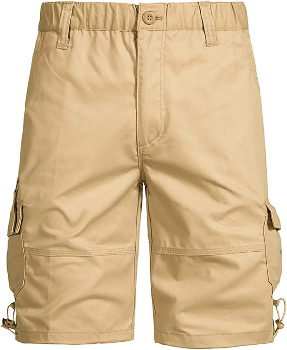 Shorts for Men Casual Summer Elastic Waist Cargo Shorts with Pockets Classic Fit Camouflage 5 Inch Inseam Shorts