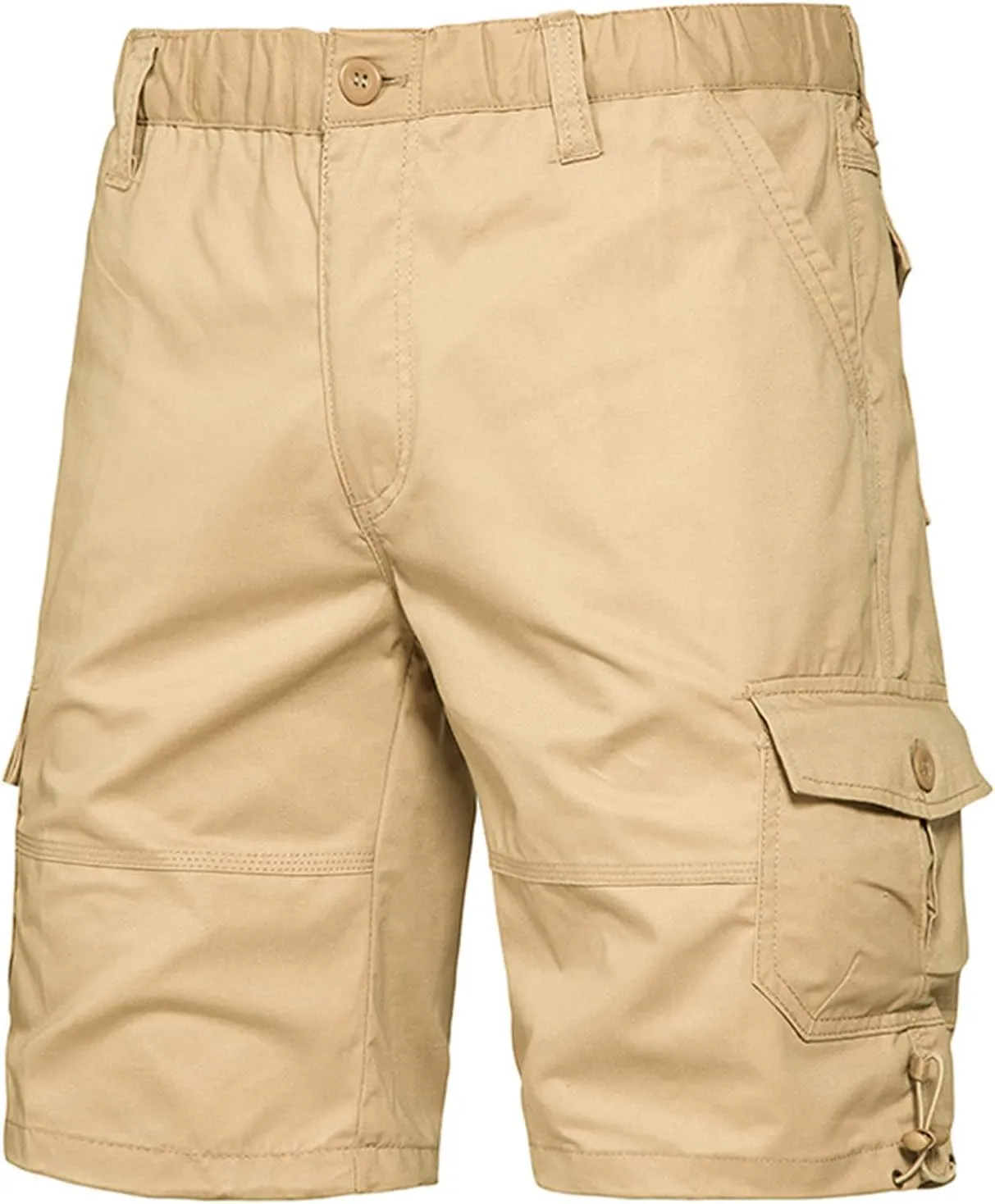 Shorts for Men Casual Summer Elastic Waist Cargo Shorts with Pockets Classic Fit Camouflage 5 Inch Inseam Shorts