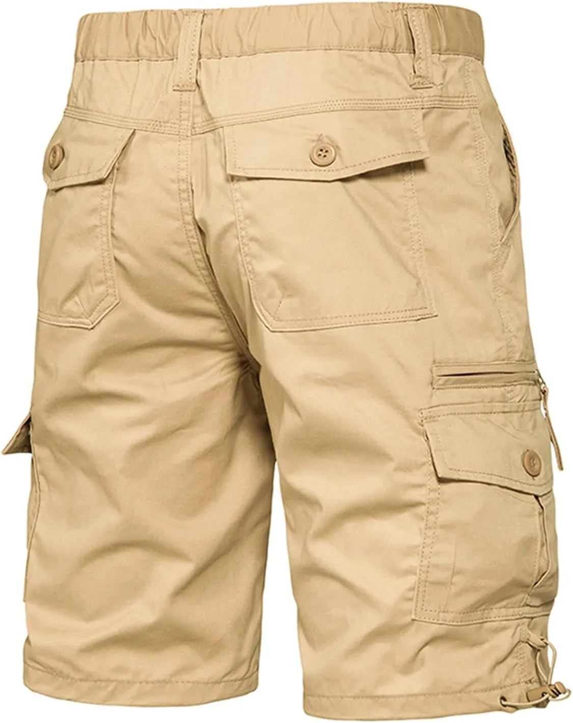 Shorts for Men Casual Summer Elastic Waist Cargo Shorts with Pockets Classic Fit Camouflage 5 Inch Inseam Shorts