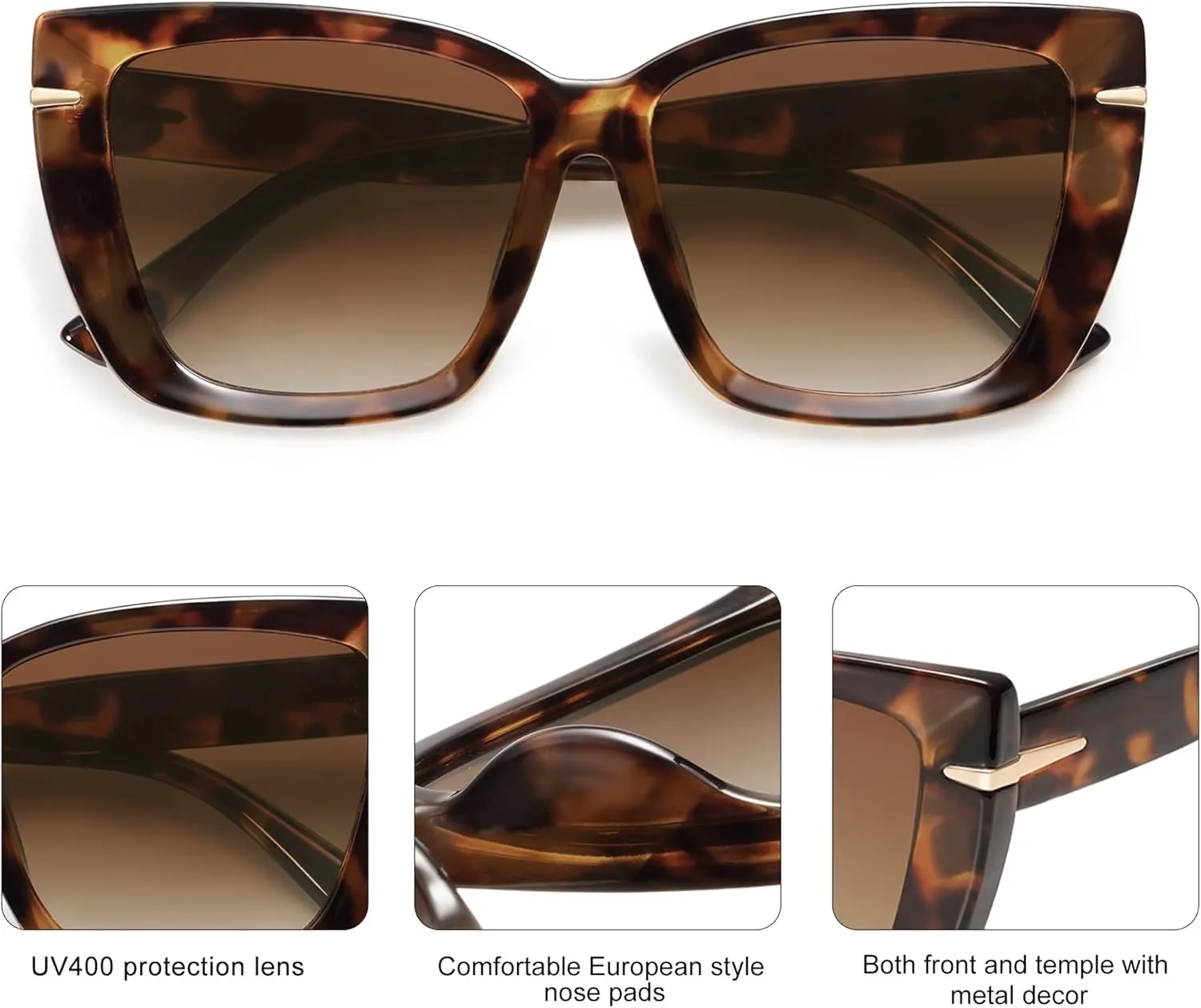SOJOS Trendy Large Oversized Cat Eye Sunglasses for Women 70s UV400 Designer Shades SJ2231