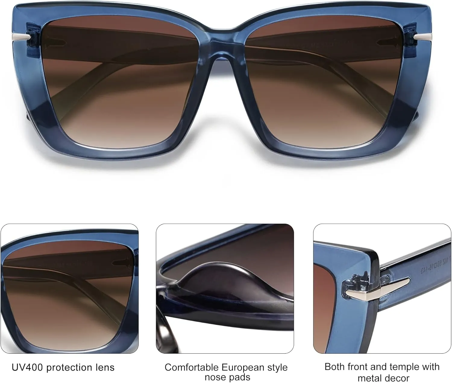 SOJOS Trendy Large Oversized Cat Eye Sunglasses for Women 70s UV400 Designer Shades SJ2231