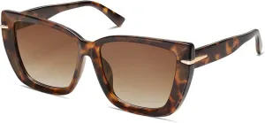 SOJOS Trendy Large Oversized Cat Eye Sunglasses for Women 70s UV400 Designer Shades SJ2231