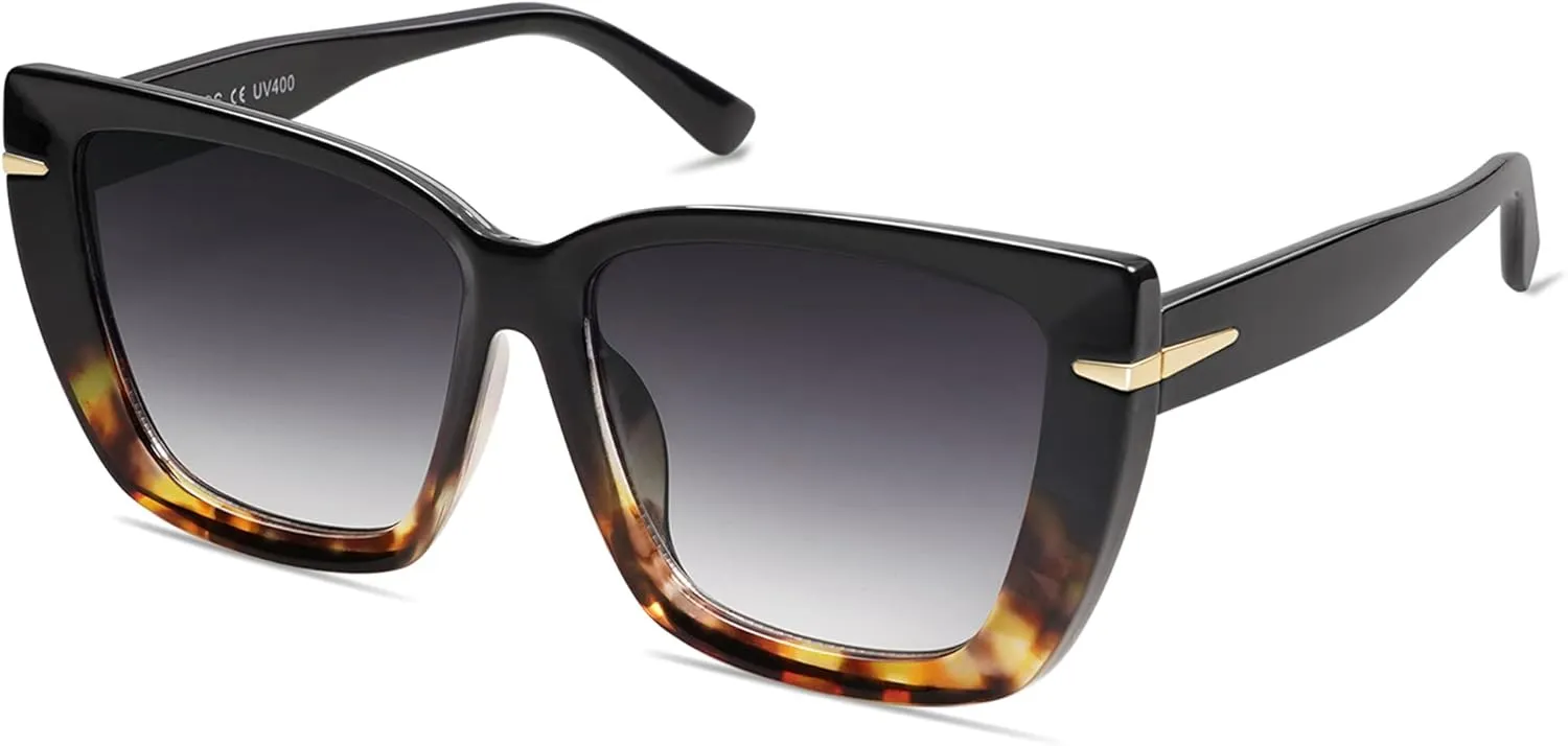 SOJOS Trendy Large Oversized Cat Eye Sunglasses for Women 70s UV400 Designer Shades SJ2231