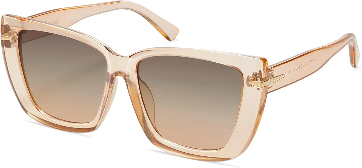 SOJOS Trendy Large Oversized Cat Eye Sunglasses for Women 70s UV400 Designer Shades SJ2231
