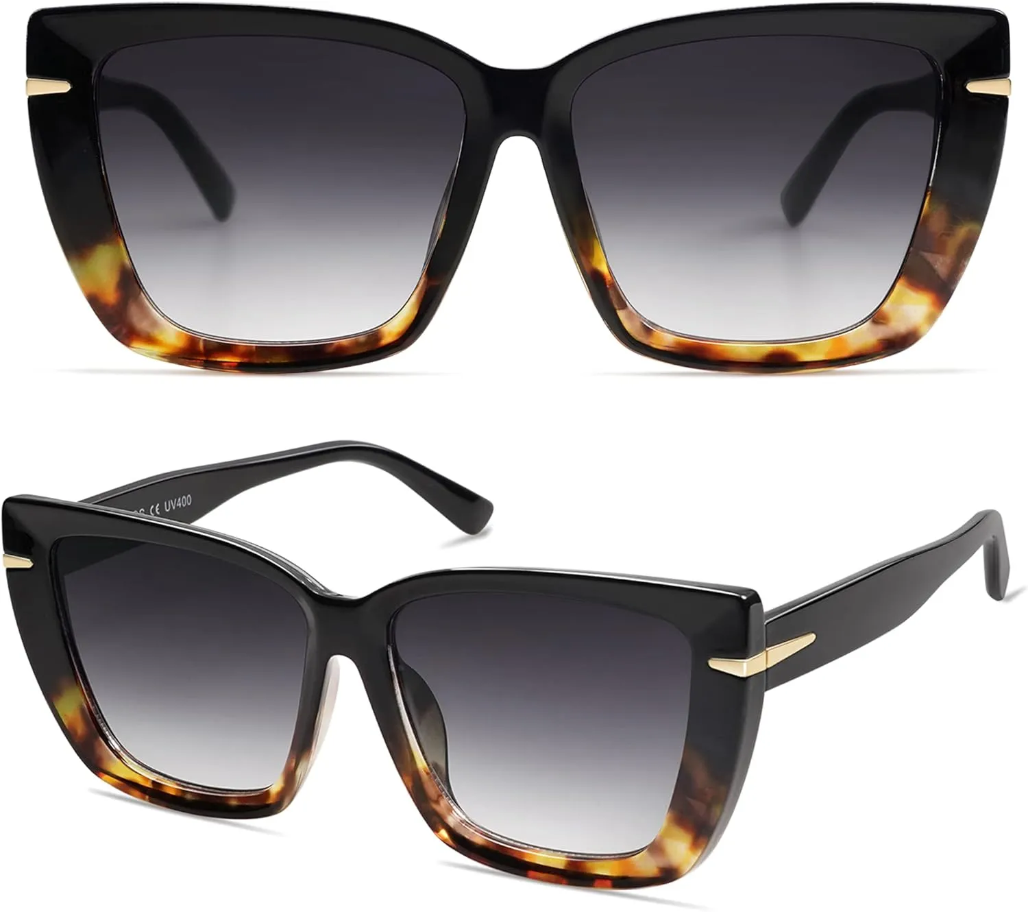 SOJOS Trendy Large Oversized Cat Eye Sunglasses for Women 70s UV400 Designer Shades SJ2231