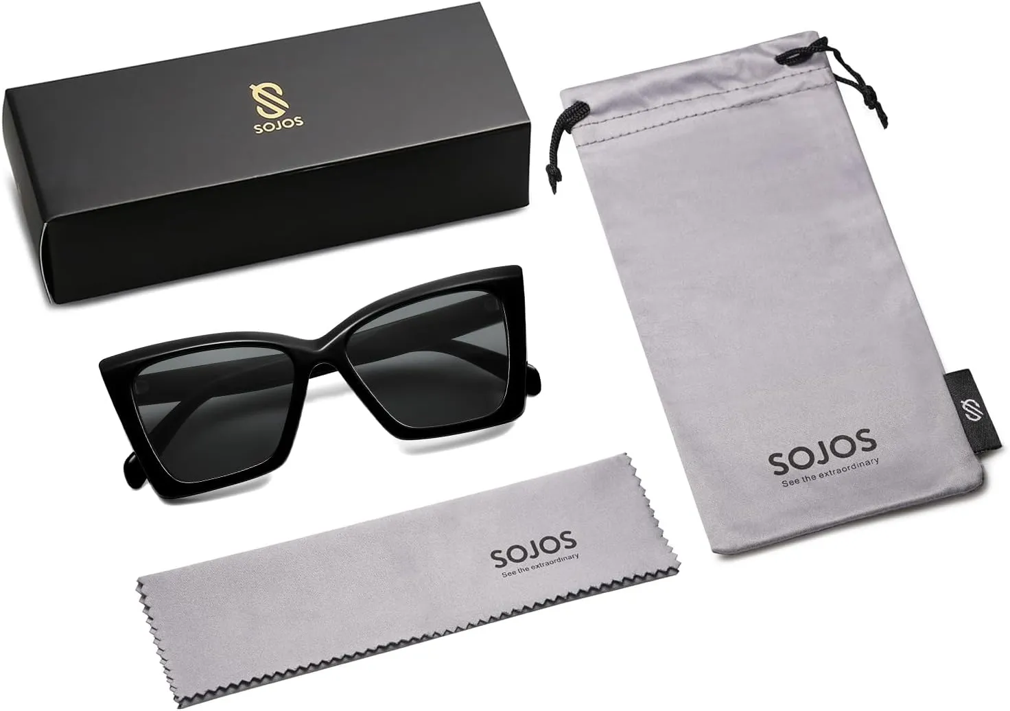 SOJOS Trendy Oversized Cateye Sunglasses Womens UV400 Large Designer Shades Lentes De Sol Para Mujer SJ2347