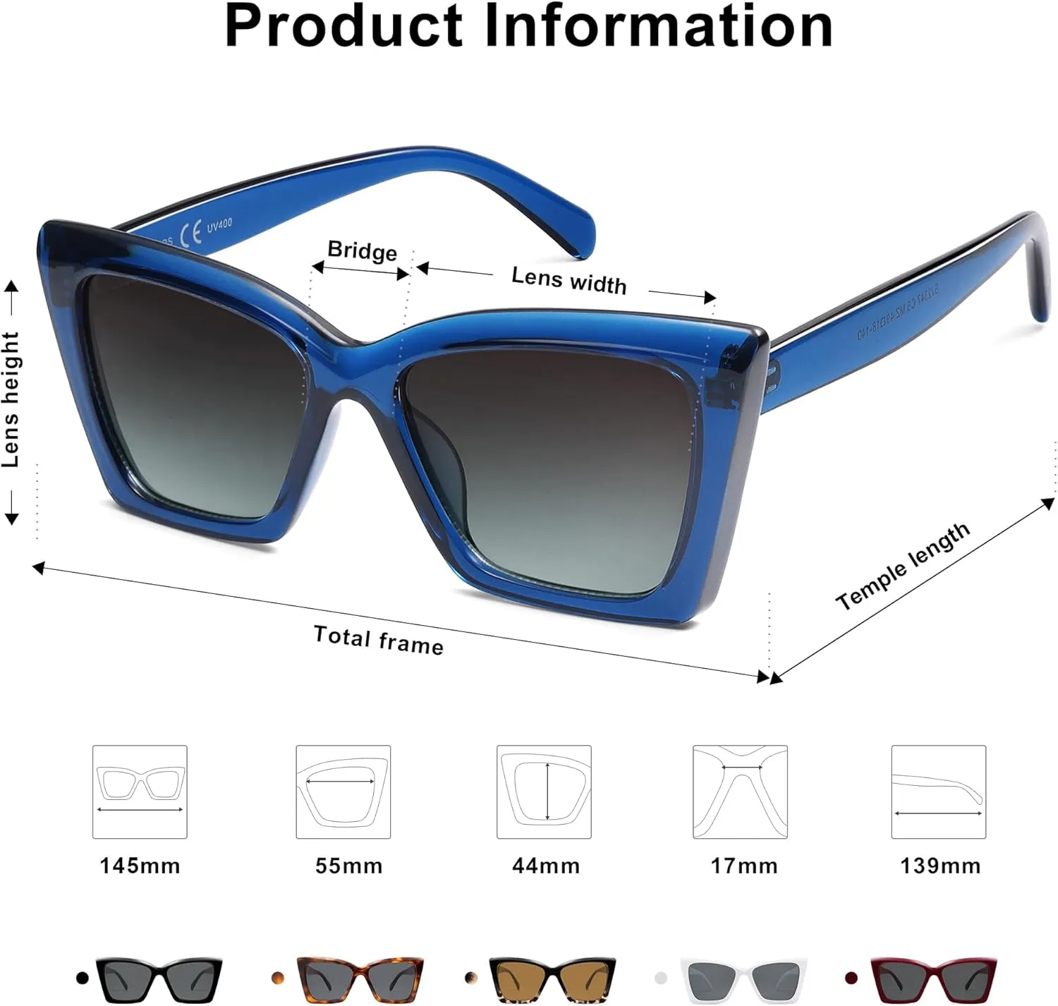 SOJOS Trendy Oversized Cateye Sunglasses Womens UV400 Large Designer Shades Lentes De Sol Para Mujer SJ2347