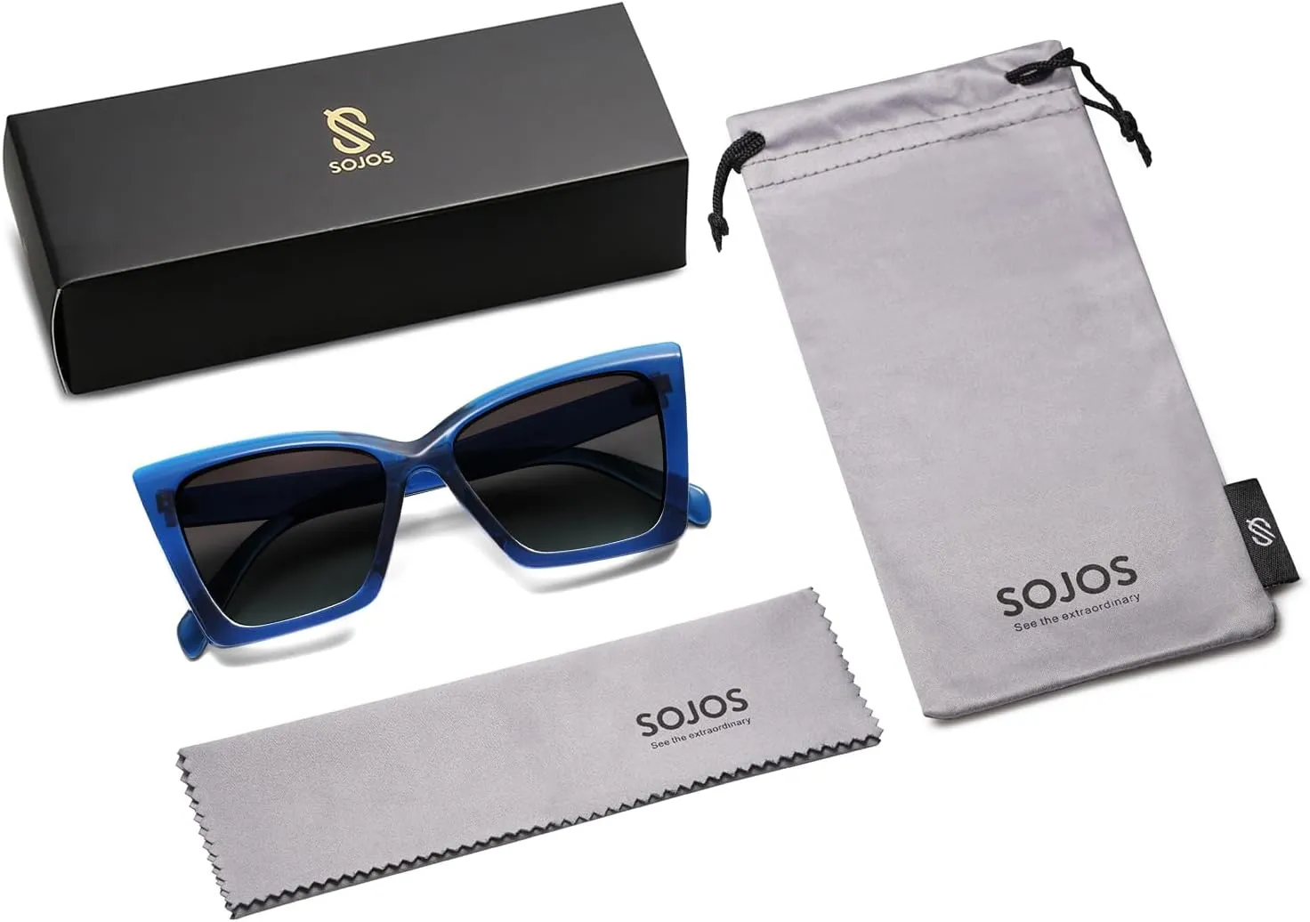 SOJOS Trendy Oversized Cateye Sunglasses Womens UV400 Large Designer Shades Lentes De Sol Para Mujer SJ2347