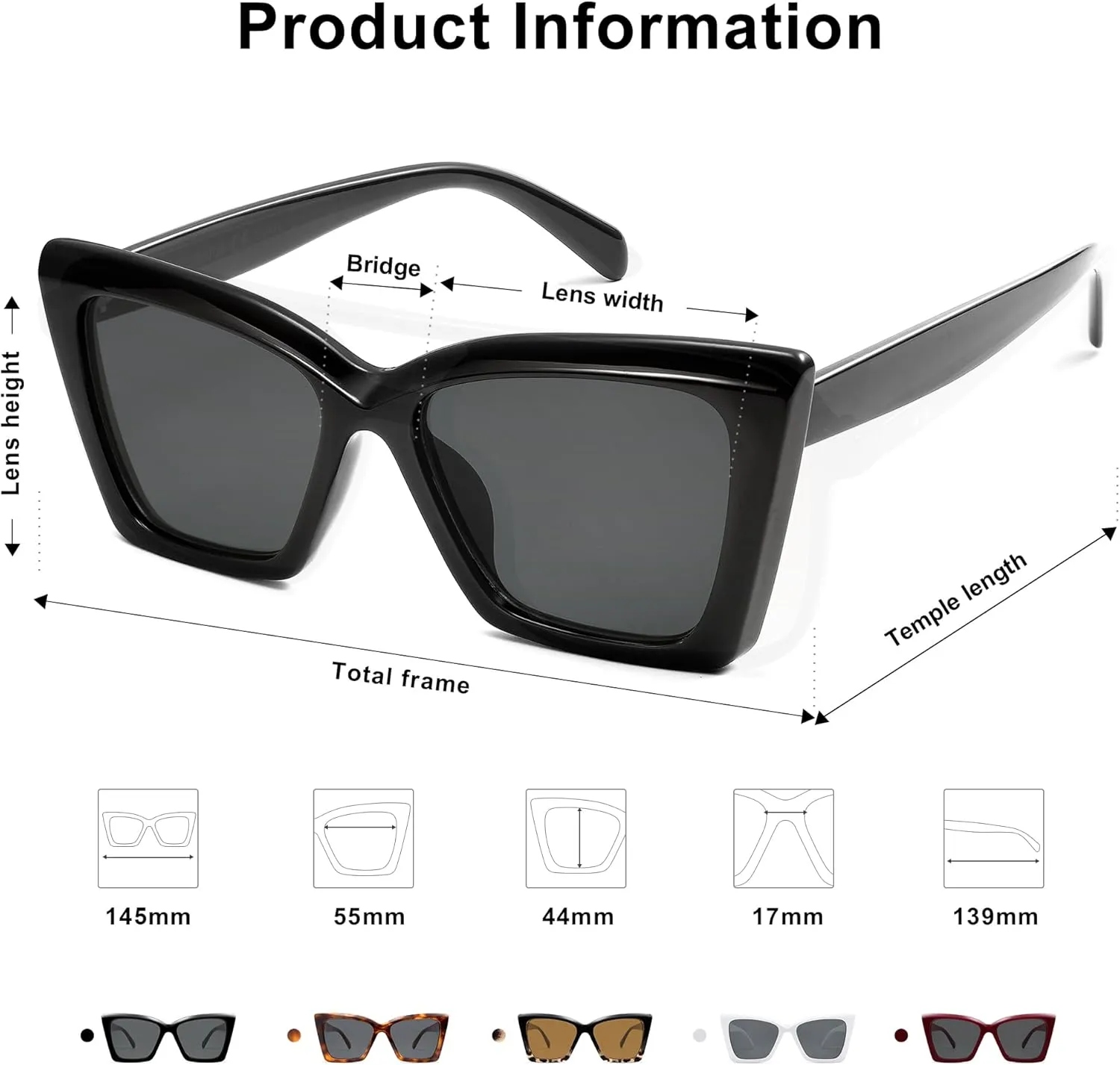 SOJOS Trendy Oversized Cateye Sunglasses Womens UV400 Large Designer Shades Lentes De Sol Para Mujer SJ2347