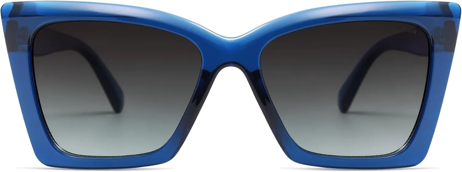 SOJOS Trendy Oversized Cateye Sunglasses Womens UV400 Large Designer Shades Lentes De Sol Para Mujer SJ2347