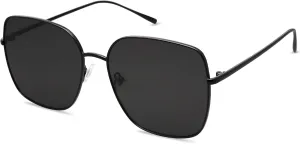 SOJOS Trendy Oversized Square Metal Frame Sunglasses for Women Men Retro Big Flat Lens UV Protection Sunglasses SJ1146