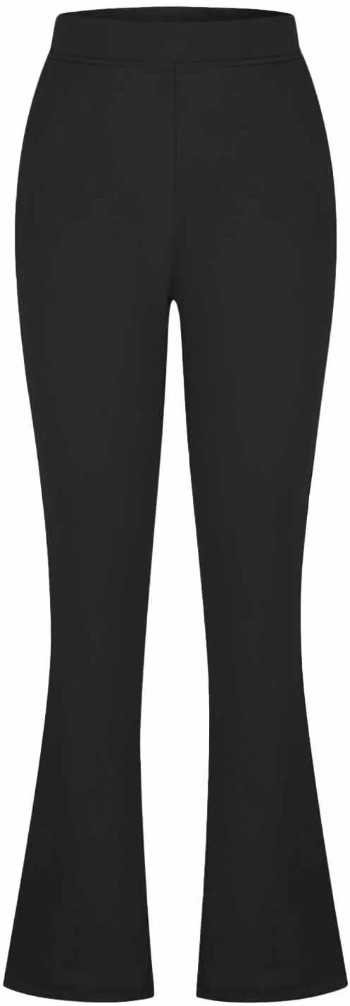 Split Hem Bootcut Pants for Women High Waist Tummy Control Running Yoga Leggings Stretch Workout Pants with Pockets