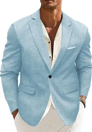 Sports Coat Men Slim Fit Premium Stylish Suit Coat Jacket Modern Business Blazers Sky Blue