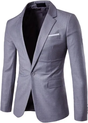 Sports Coats For Men Fit One Button Suit Coat Jacket Tops Men Fashion Mens Suit Jacket Mens Windbreaker Jackets