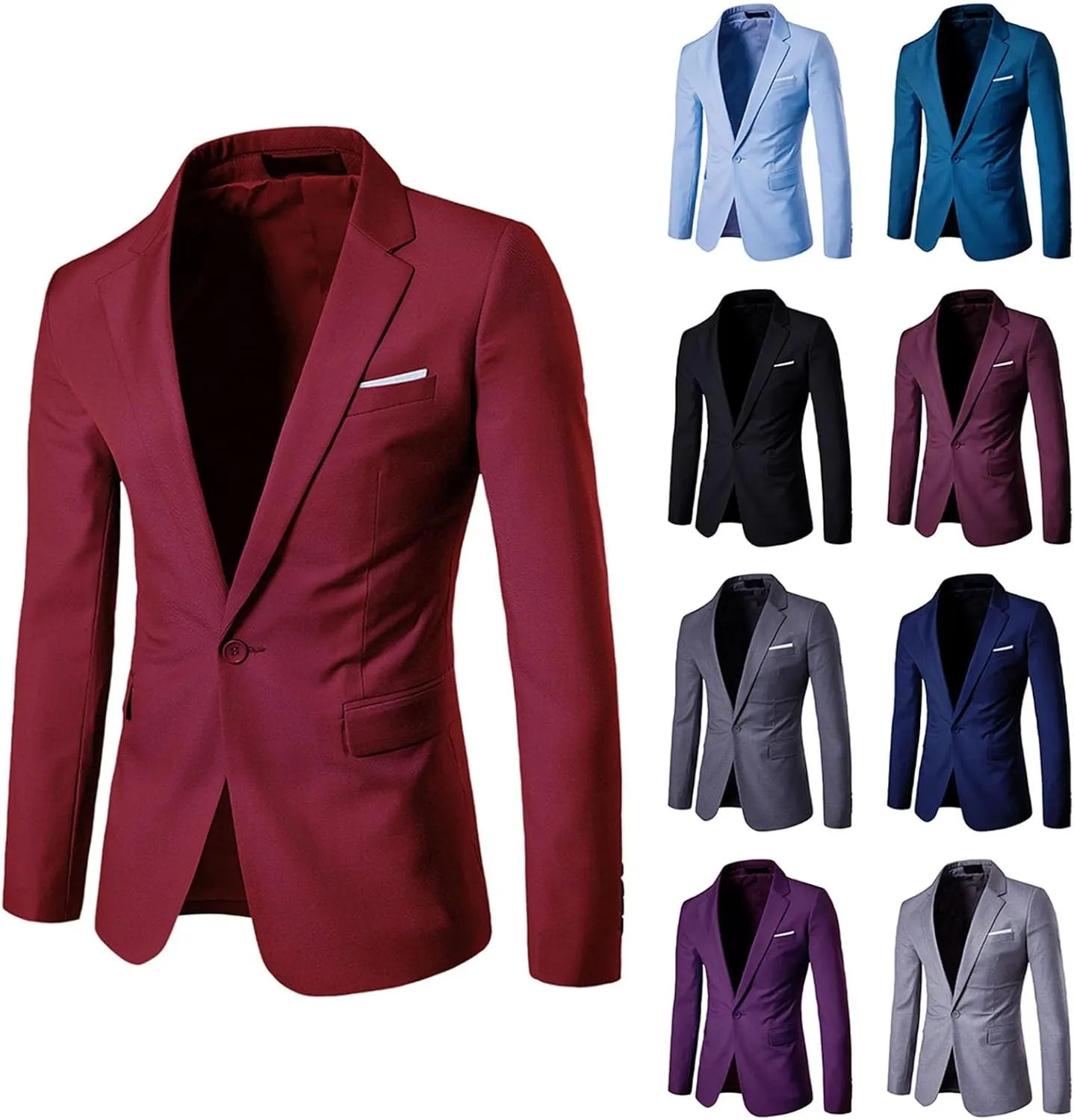 Sports Coats For Men Fit One Button Suit Coat Jacket Tops Men Fashion Mens Suit Jacket Mens Windbreaker Jackets