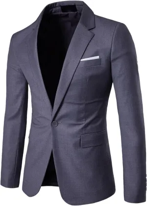 Sports Coats For Men Fit One Button Suit Coat Jacket Tops Men Fashion Mens Suit Jacket Mens Windbreaker Jackets