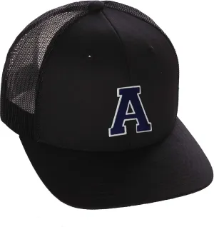 Structured Trucker Mesh Hat Custom Colors Letter A Initial Baseball Mid Profile