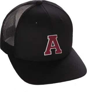 Structured Trucker Mesh Hat Custom Colors Letter A Initial Baseball Mid Profile