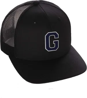 Structured Trucker Mesh Hat Custom Colors Letter G Initial Baseball Mid Profile