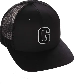 Structured Trucker Mesh Hat Custom Colors Letter G Initial Baseball Mid Profile