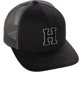 Structured Trucker Mesh Hat Custom Colors Letter H Initial Baseball Mid Profile