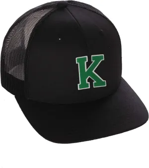 Structured Trucker Mesh Hat Custom Colors Letter K Initial Baseball Mid Profile