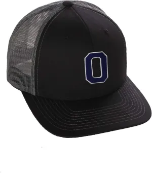 Structured Trucker Mesh Hat Custom Colors Letter O Initial Baseball Mid Profile
