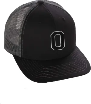 Structured Trucker Mesh Hat Custom Colors Letter O Initial Baseball Mid Profile