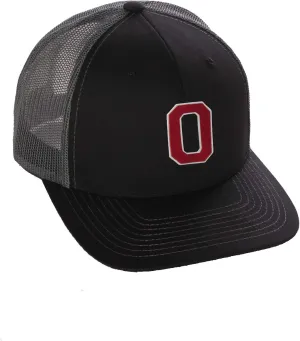 Structured Trucker Mesh Hat Custom Colors Letter O Initial Baseball Mid Profile