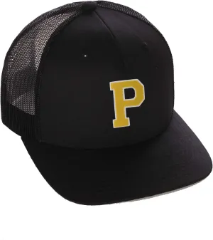 Structured Trucker Mesh Hat Custom Colors Letter P Initial Baseball Mid Profile