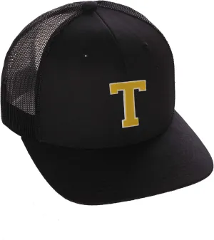 Structured Trucker Mesh Hat Custom Colors Letter T Initial Baseball Mid Profile