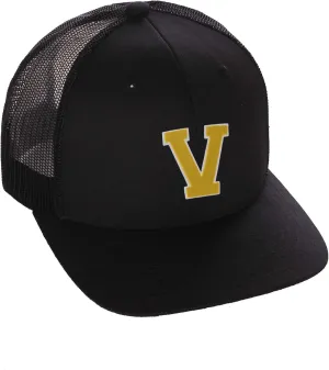 Structured Trucker Mesh Hat Custom Colors Letter V Initial Baseball Mid Profile
