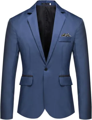 Suit Jackets for Men Slim Fit Casual One Button Blazer Jacket Lightweight Sport Coats Notched Lapel Wedding Dress Coat