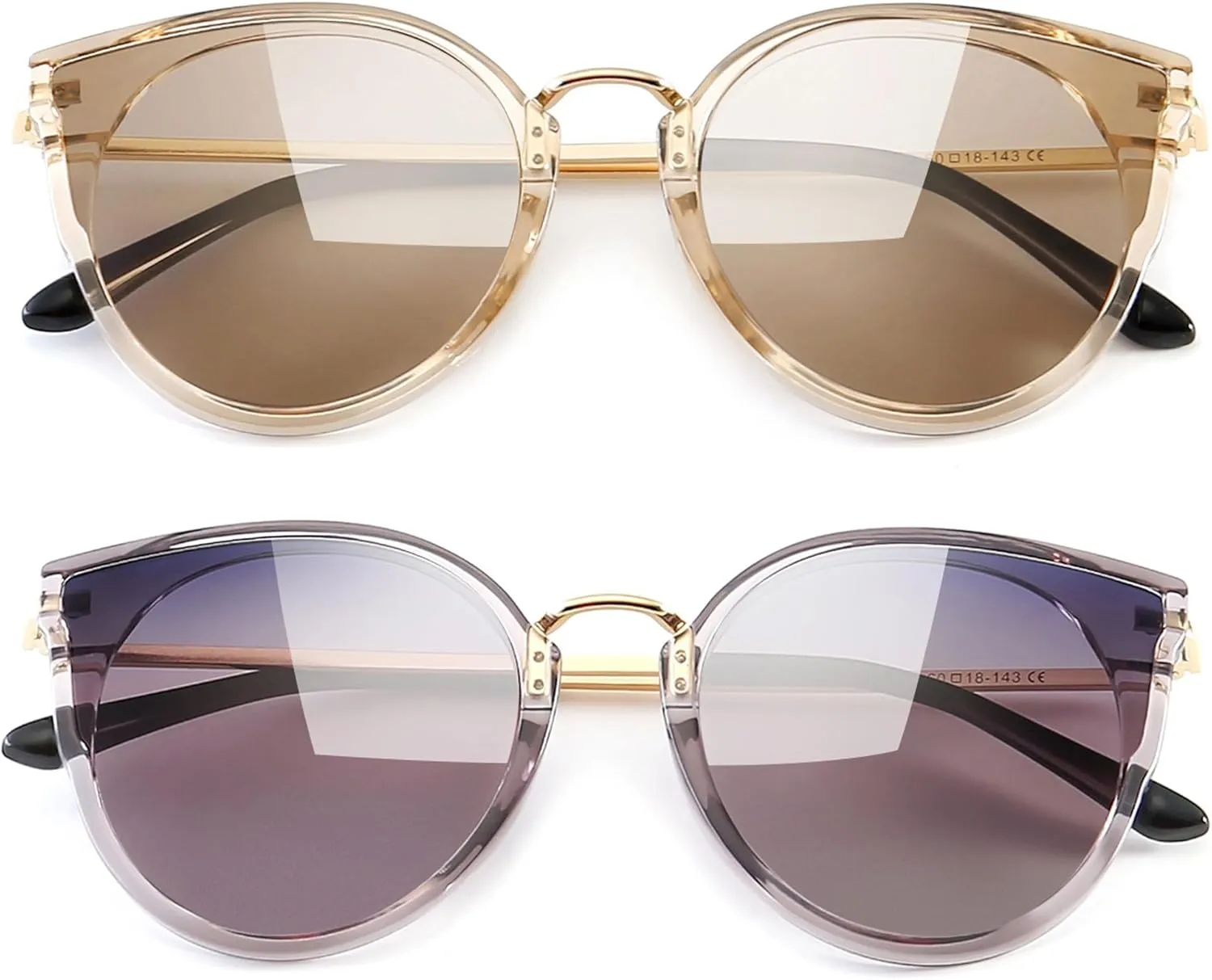 SUNGAIT Oversized Vintage Cat Eye Sunglasses