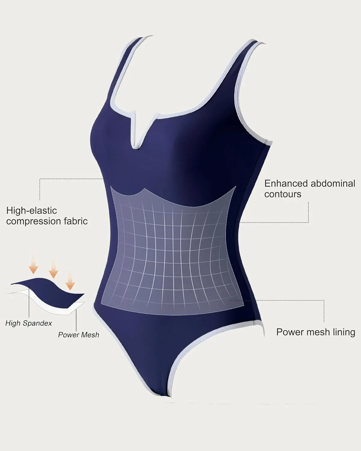 SUUKSESS Women Sexy Tummy Control One Piece Swimsuits High Cut Bathing Suit 2025