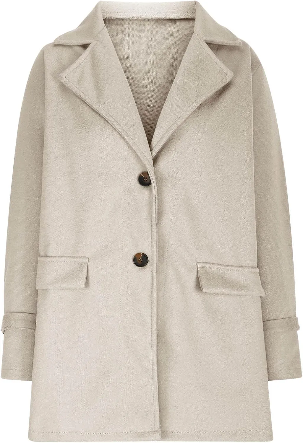 Trench Coat for Women Elegant Wool Blend Notch Lapel Pea Coats Mid-Long Singe Breasted Winter Jackets Outwear