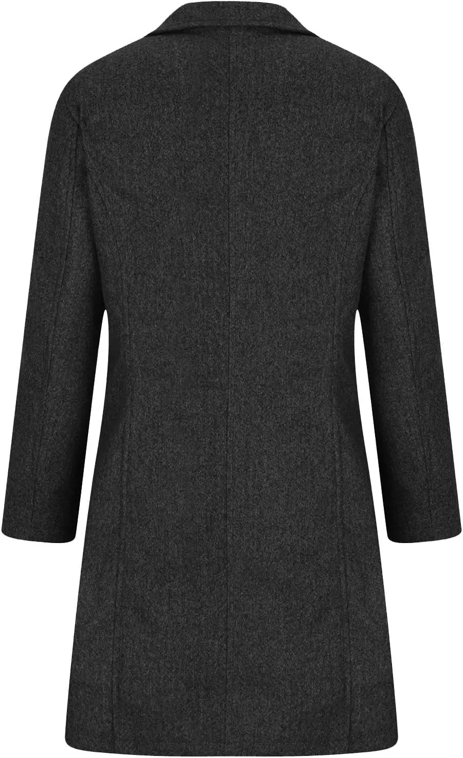 Trench Coat Women Winter Wool Pea Coat Stand Collar Single Breasted Jacket Casual Thicken Overcoat with Pockets
