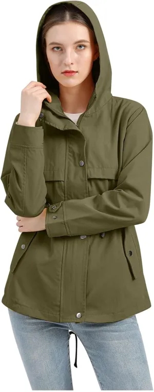 Trench Coats For Women Outdoor Trench Raincoat With Hood Lightweight Plus Size For Girls Lightweight Trench Coat