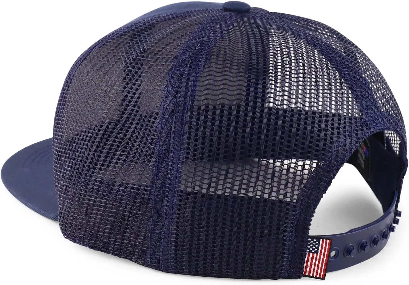 Trendy Apparel Shop Made in USA Structured 6 Panel Flatbill Snapback Mesh Back Cap