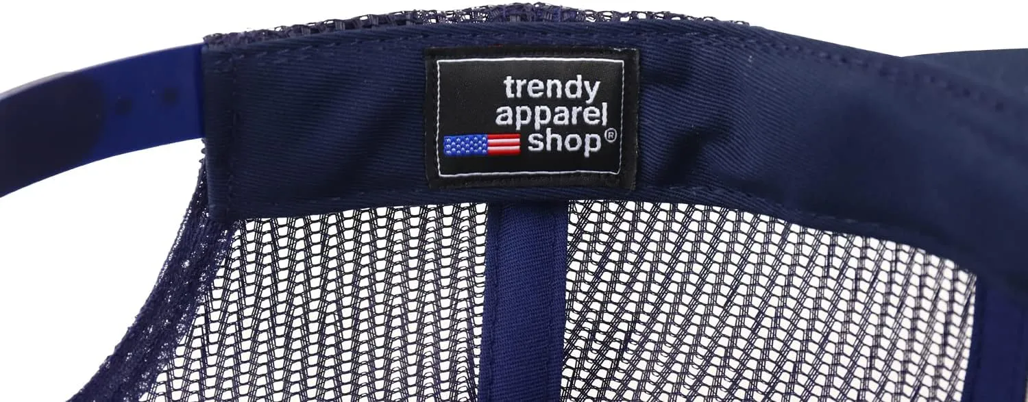 Trendy Apparel Shop Made in USA Structured 6 Panel Flatbill Snapback Mesh Back Cap