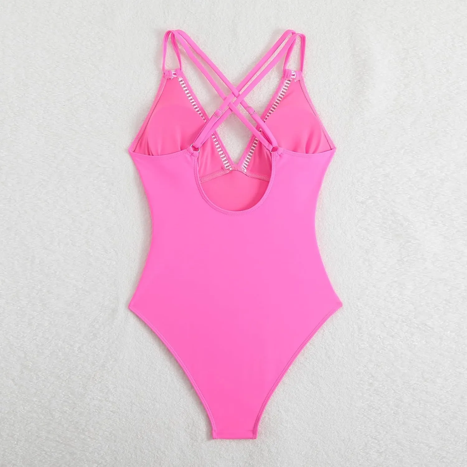 TUQIDEWU Swimsuits for Women 2025 One Piece Swimsuit Women Tummy Control V Neck Backless Slimming High Cut Bathing Suit