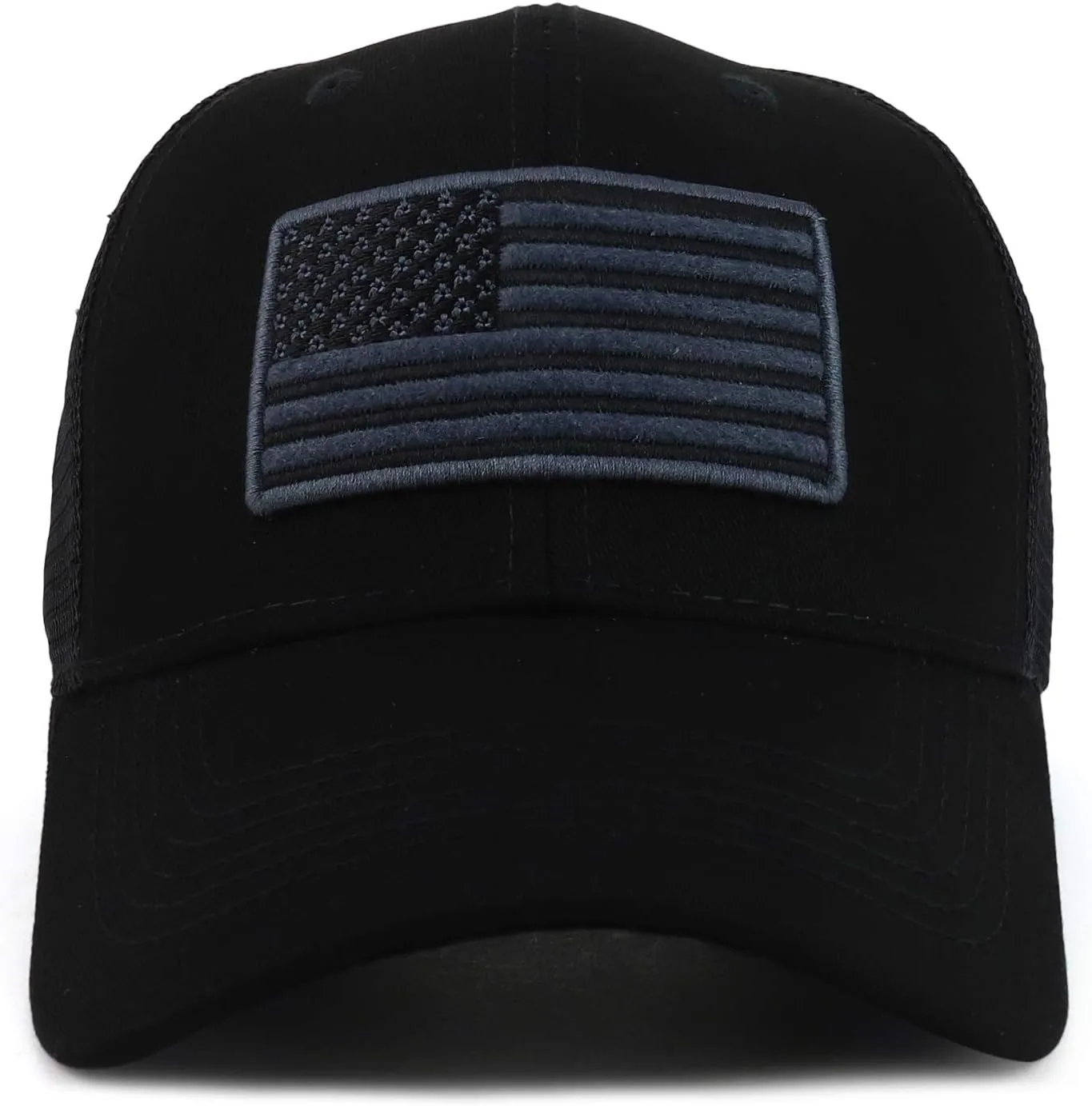 USA Flag Embroidered Structured Trucker Mesh Baseball Cap