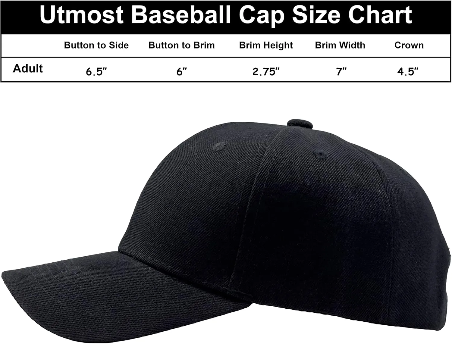 Utmost Structured Baseball Cap with Adjustable Closure - Performance Hat for Outdoor Activities and Custom Embroidery